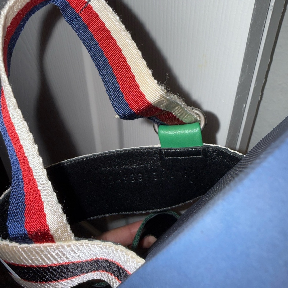 Gucci Navy Sandals with Green and Red Web Stripe - Picture 5 of 6
